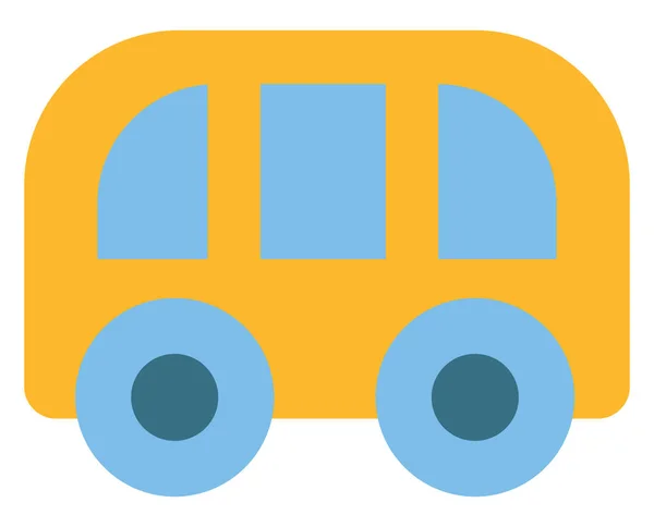 Желтая Автобусная Игрушка Иллюстрация Вектор Белом Фоне — стоковый вектор
