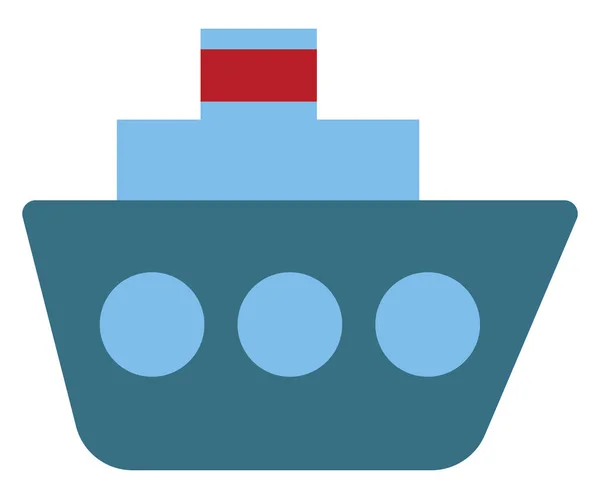 Juguete Azul Del Barco Ilustración Vector Sobre Fondo Blanco — Vector de stock