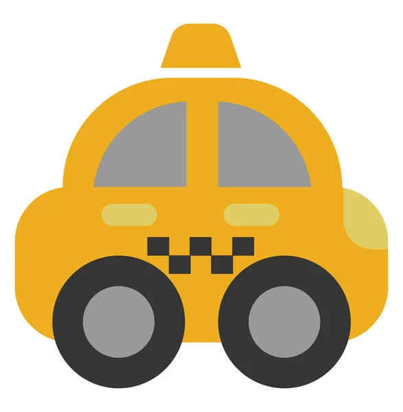 Sarı Taksi Arabası Illüstrasyon Beyaz Arka Planda Vektör — Stok Vektör