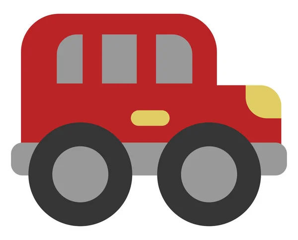 オフロード赤い輸送車 イラスト 白い背景のベクトル — ストックベクタ