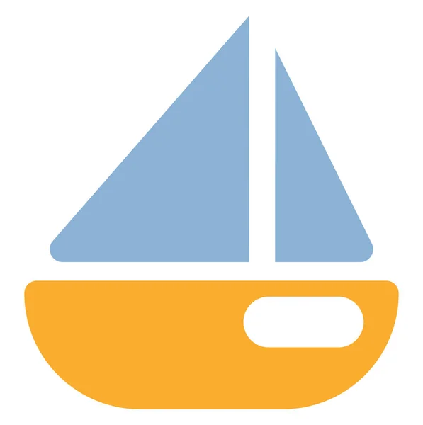 Barco Viagem Amarelo Ilustração Vetor Sobre Fundo Branco — Vetor de Stock