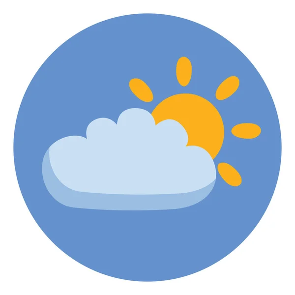 Sun Cloud Illustration Vector White Background — Stock Vector
