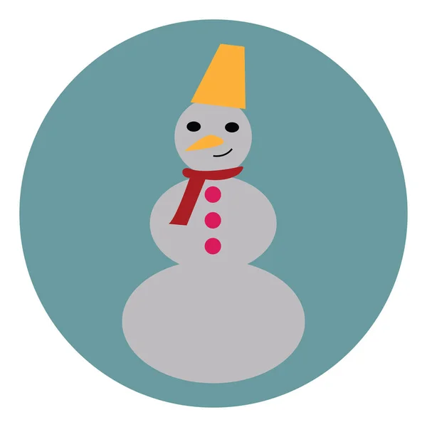 Зимний Снеговик Иллюстрация Вектор Белом Фоне — стоковый вектор