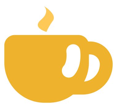 Sıcak kahve, illüstrasyon, beyaz arka planda vektör..