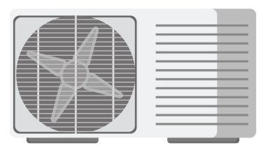 Beyaz arkaplan üzerindeki AC parçası, illüstrasyon, vektör.