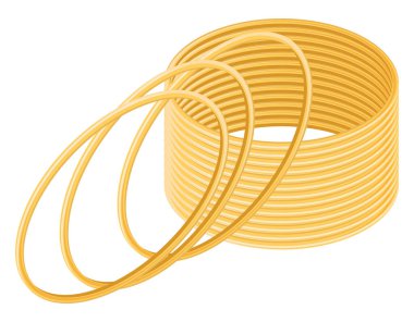 Sarı altın bilezikler, illüstrasyon, beyaz arkaplanda vektör.