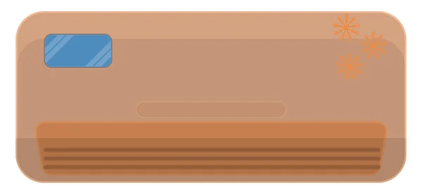 茶色のエアコン イラスト 白い背景のベクトル — ストックベクタ