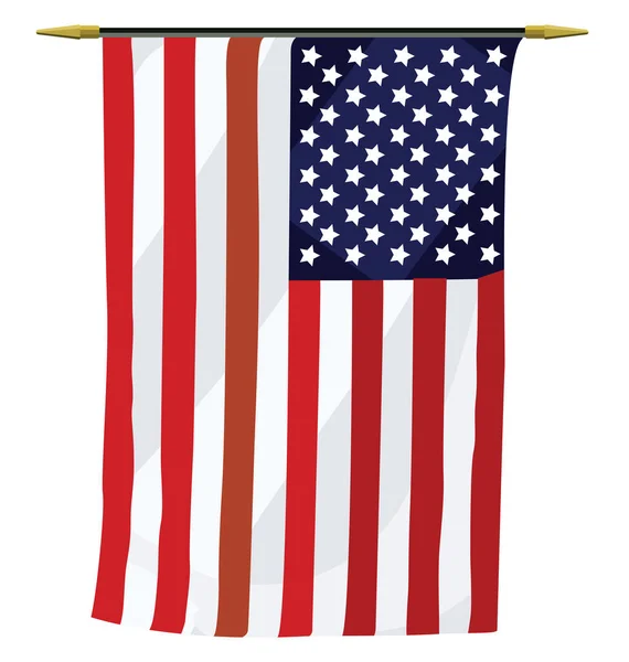 Bandeira Americana Ilustração Vetor Sobre Fundo Branco —  Vetores de Stock