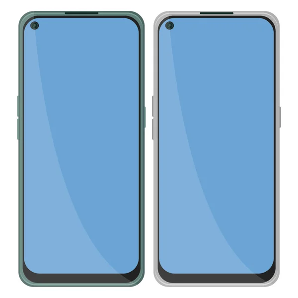 Dois Iphones Ilustração Vetor Sobre Fundo Branco — Vetor de Stock