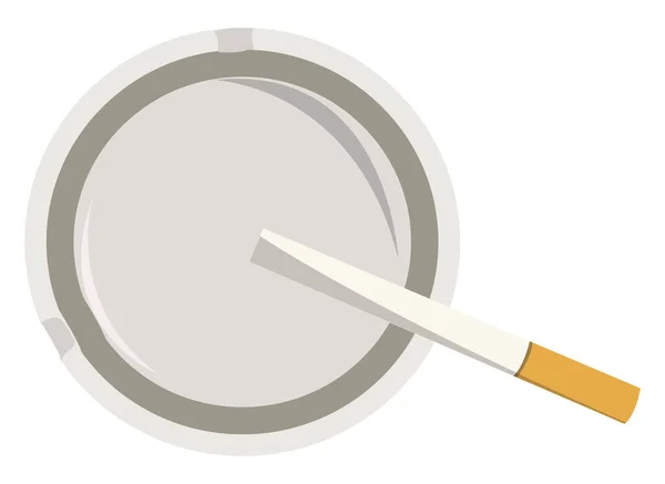 Aschenbecher Mit Zigarette Illustration Vektor Auf Weißem Hintergrund — Stockvektor