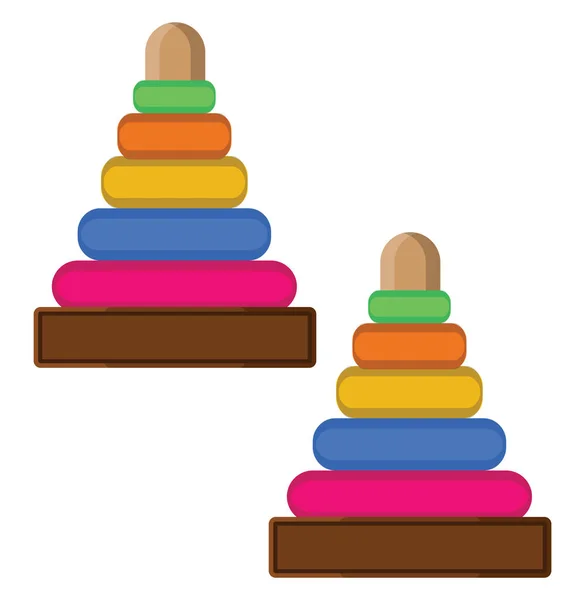 Mainan Piramida Berwarna Ilustrasi Vektor Pada Latar Belakang Putih - Stok Vektor