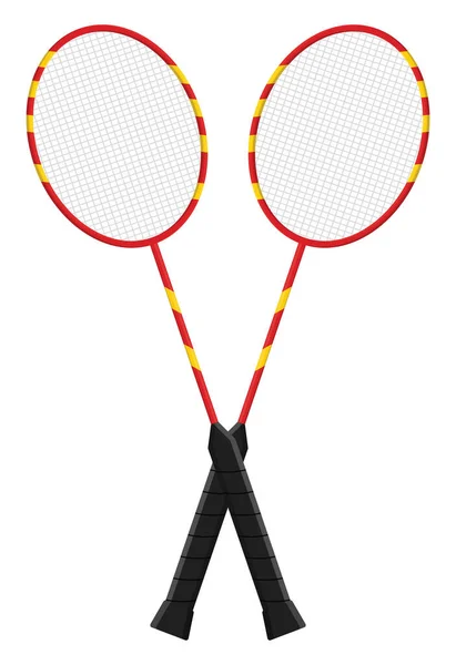 Raquettes Badminton Rouge Illustration Vecteur Sur Fond Blanc — Image vectorielle