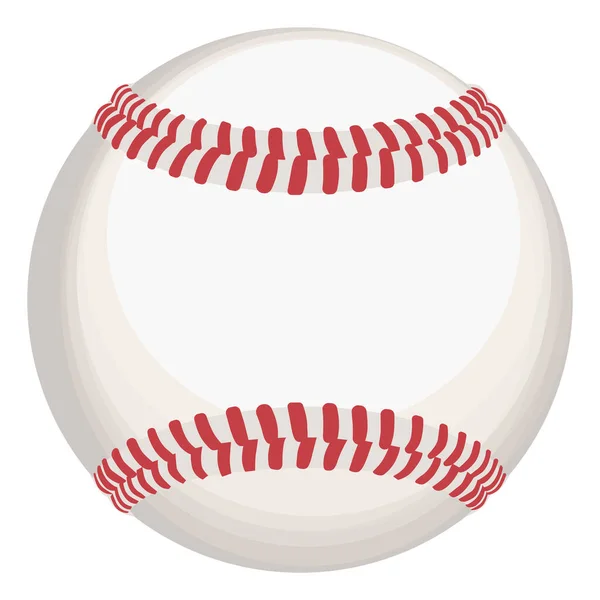 Vit Baseball Boll Illustration Vektor Vit Bakgrund — Stock vektor
