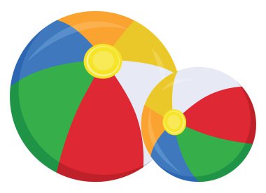 İki plaj topu, illüstrasyon, beyaz arka planda vektör..