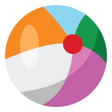 Tatil plaj topu, illüstrasyon, beyaz arka planda vektör..