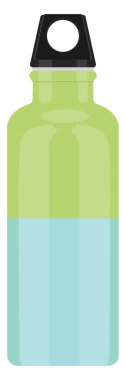 Plastik su şişesi, illüstrasyon, beyaz arka plandaki vektör..