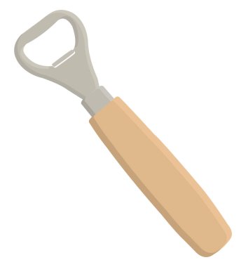 Tahta şişe açacağı, illüstrasyon, beyaz arka planda vektör..