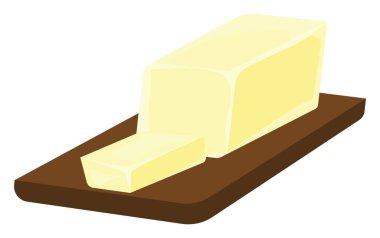 Kremalı tereyağı, illüstrasyon, beyaz arkaplan üzerindeki vektör.