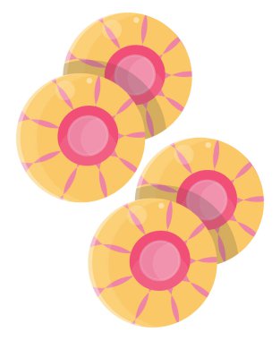 Retro düğmeleri, illüstrasyon, beyaz arkaplan üzerindeki vektör.