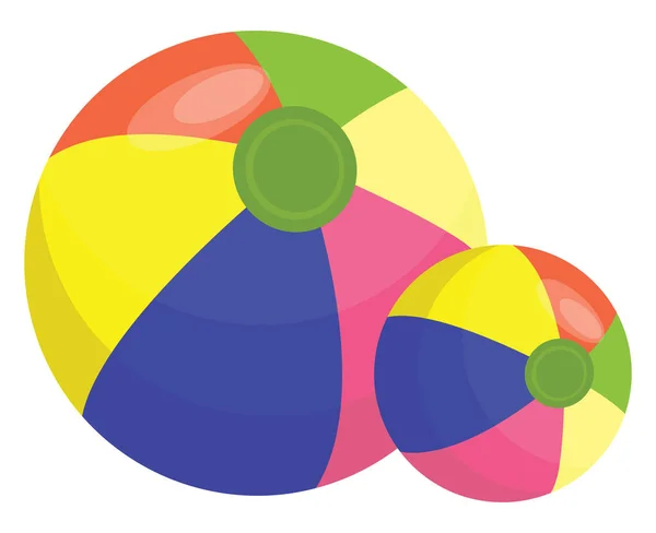 Bunt Hüpfender Beachball Illustration Vektor Auf Weißem Hintergrund — Stockvektor