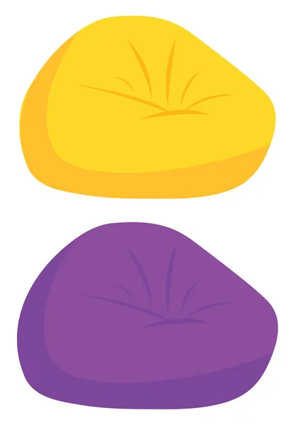 Желтые Фиолетовые Ленивые Сумки Иллюстрация Вектор Белом Фоне — стоковый вектор