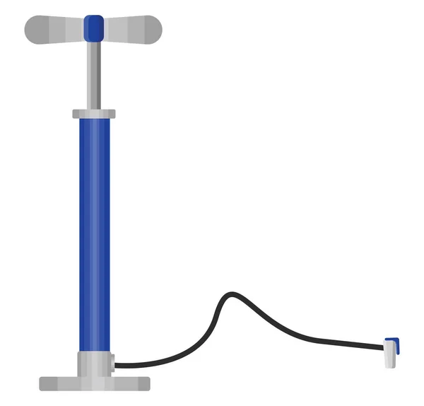 Bomba Bicicleta Azul Ilustración Vector Sobre Fondo Blanco — Vector de stock