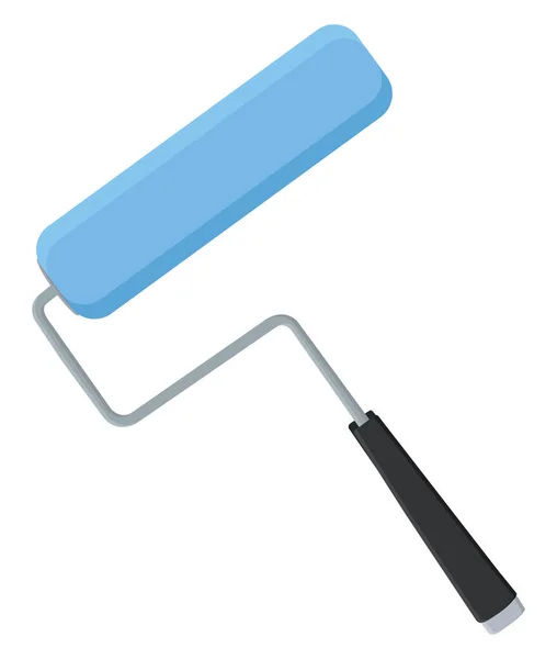 Blue Paint Roller Illustration Vector White Background — Stock Vector