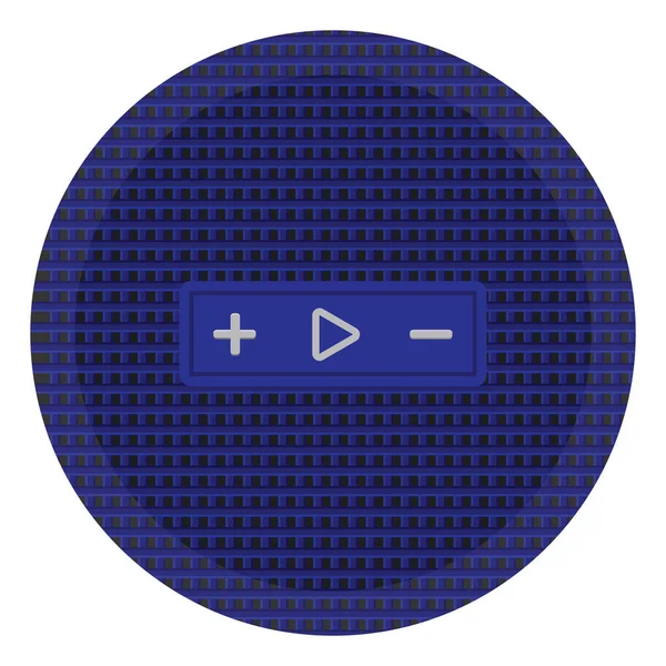 Blauwe Ronde Bluetooth Speaker Illustratie Vector Een Witte Achtergrond — Stockvector
