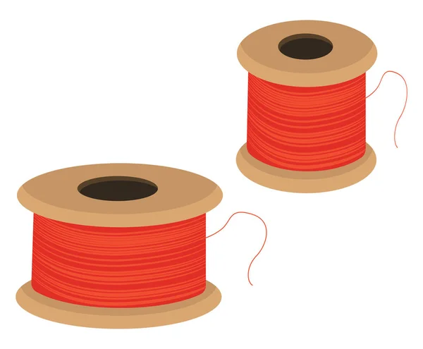 Δύο Κόκκινα Νήματα Εικονογράφηση Διάνυσμα Λευκό Φόντο — Διανυσματικό Αρχείο