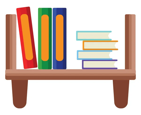 Book Shelf Books Illustration Vector White Background — Stock Vector