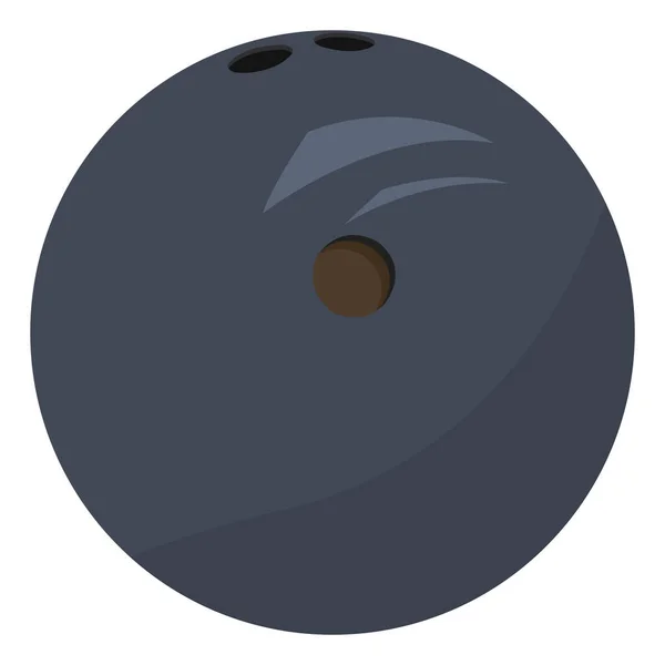 Μαύρη Μπάλα Του Μπόουλινγκ Εικονογράφηση Διάνυσμα Λευκό Φόντο — Διανυσματικό Αρχείο