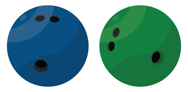 Két Bowling Golyó Illusztráció Vektor Fehér Alapon — Stock Vector