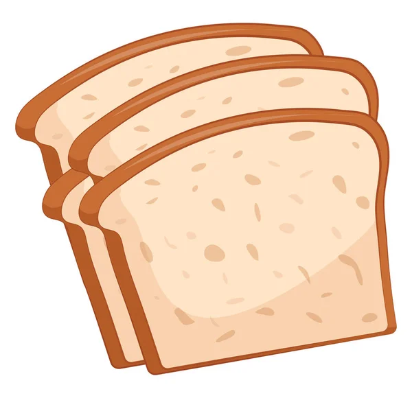 Bread Slices Illustration Vector White Background — Stock Vector