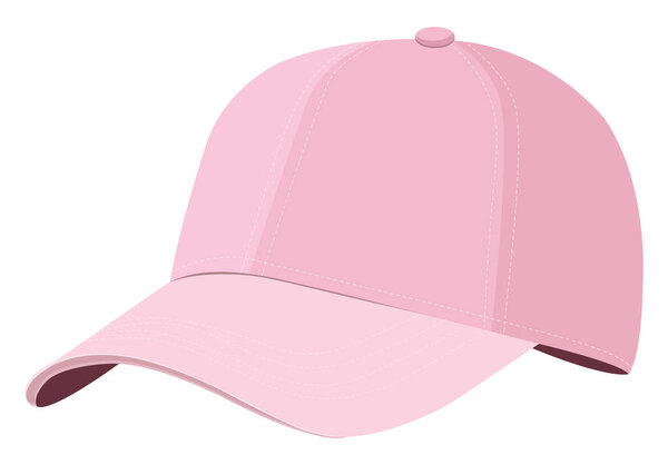 Pink hat, illustration, vector on a white background.