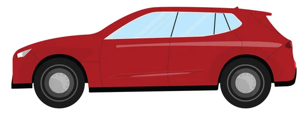 Rode Auto Illustratie Vector Een Witte Achtergrond — Stockvector