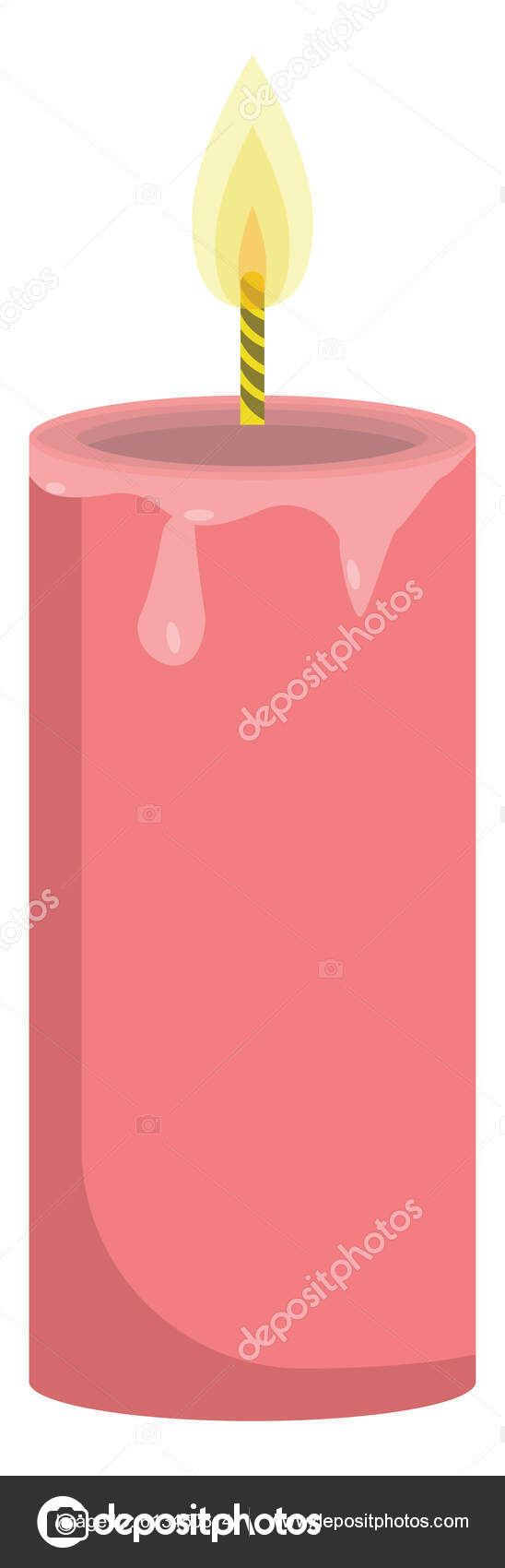 Vela Acesa Rosa Ilustração Vetor Sobre Fundo Branco Vetor de ©Morphart  613450614, image size:548x1700