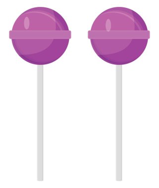 İki mor lolipop, illüstrasyon, beyaz arkaplanda vektör..