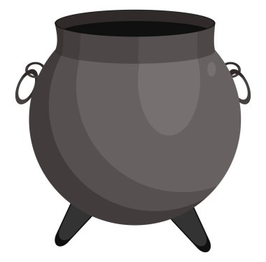 Siyah kazan, illüstrasyon, beyaz arkaplanda vektör.