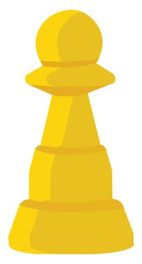 Sarı satranç taşı, illüstrasyon, beyaz arkaplan üzerindeki vektör.