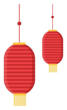 Çin feneri, illüstrasyon, beyaz arka planda vektör..