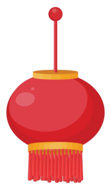 Kırmızı Çin feneri, illüstrasyon, beyaz arka planda vektör..