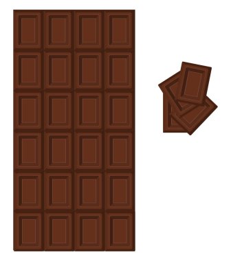 Kakao çikolatası, illüstrasyon, beyaz arka planda vektör..