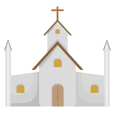 Aile kilisesi, illüstrasyon, beyaz arka planda vektör..