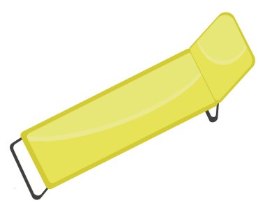 Sarı güneş yatağı, illüstrasyon, beyaz arkaplan üzerindeki vektör.