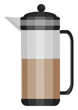 Kahve demliği, illüstrasyon, beyaz arka planda vektör..