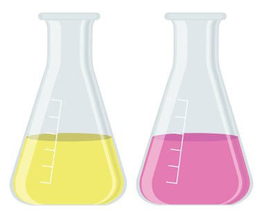 Kimya camları, illüstrasyon, beyaz arkaplan üzerindeki vektör.