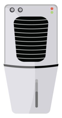 Beyaz oda soğutucusu, illüstrasyon, beyaz arka planda vektör.