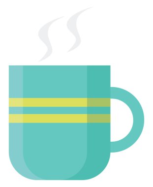 Yeşil çay kupası, illüstrasyon, beyaz arkaplanda vektör.