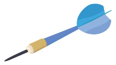 Mavi dart, illüstrasyon, beyaz arkaplandaki vektör.