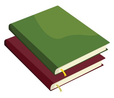 Günlük kitapları, illüstrasyon, beyaz arkaplan üzerindeki vektör.